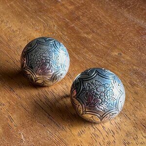 Vintage Sterling Danecraft Earrings,  Clip On Earrings,  Floral Bouquet Design |